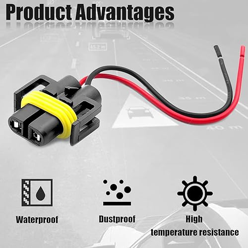Miniatura 5 de 4 piezas H11 H9 H8 880 881 adaptador hembra de cableado para cables de cableado 9005 9006 enchufes de coleta de repuesto para faros delanteros o