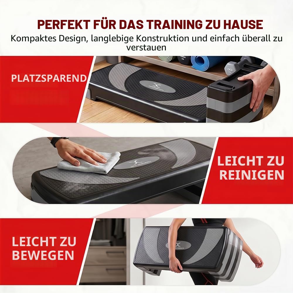 MAXSTRENGTH Aerobic Stepper Cardio Fitness Schritt board-3 Ebenen Home Fitness Block