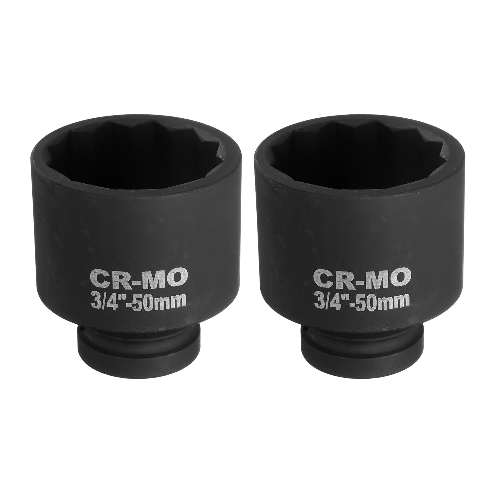 uxcell 2 llaves de vaso de impacto de 12 puntos de 3/4 pulgadas de 50 mm para reparación de automóviles, fácil extracción