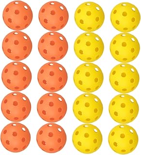 Anneome 20pcs Golf Hole Baseball Practice Balls Foam Golf Balls Yellow Golf Balls Colorful Golf Training Hollow Balls for Golfing Training Golfing Training Use Balls Training Balls Outdoor