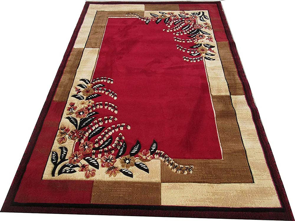 Mahi Carpet Soft Thick Geometric Acrylic Washable Anti Skid Wool Rugs for Home Décor Bedroom Living Room 5x7 Feet (150 x 200 Cm) Red Color (B0BR2FF981) Amazon Price History, Amazon Price Tracker