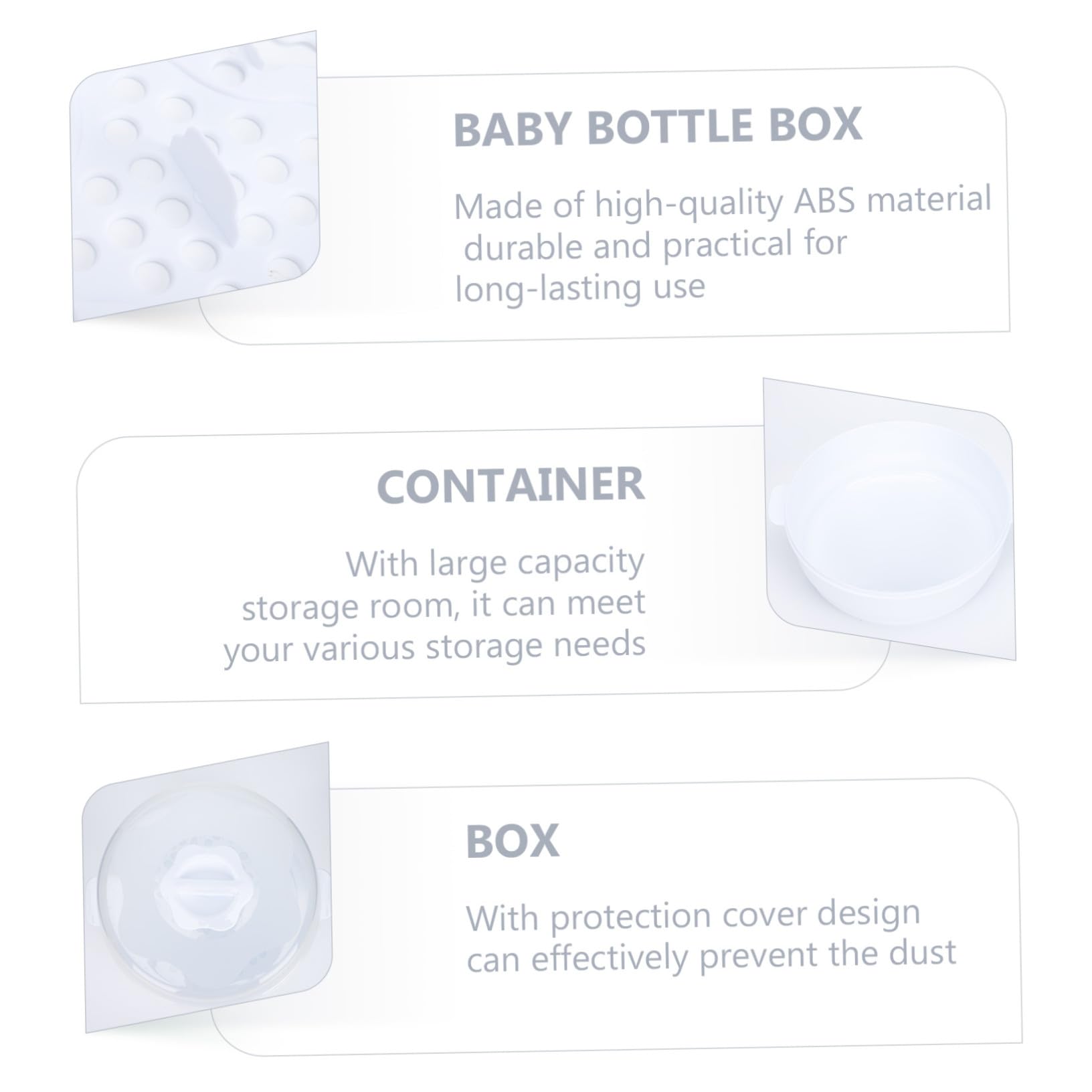 SUPVOX Contenedor para Biberones y Caja Esterilizadora para Microondas para Bebés Diseño de Tapa Protectora y Gran Capacidad de Almacenamiento en Material PP y ABS para Uso Hogar