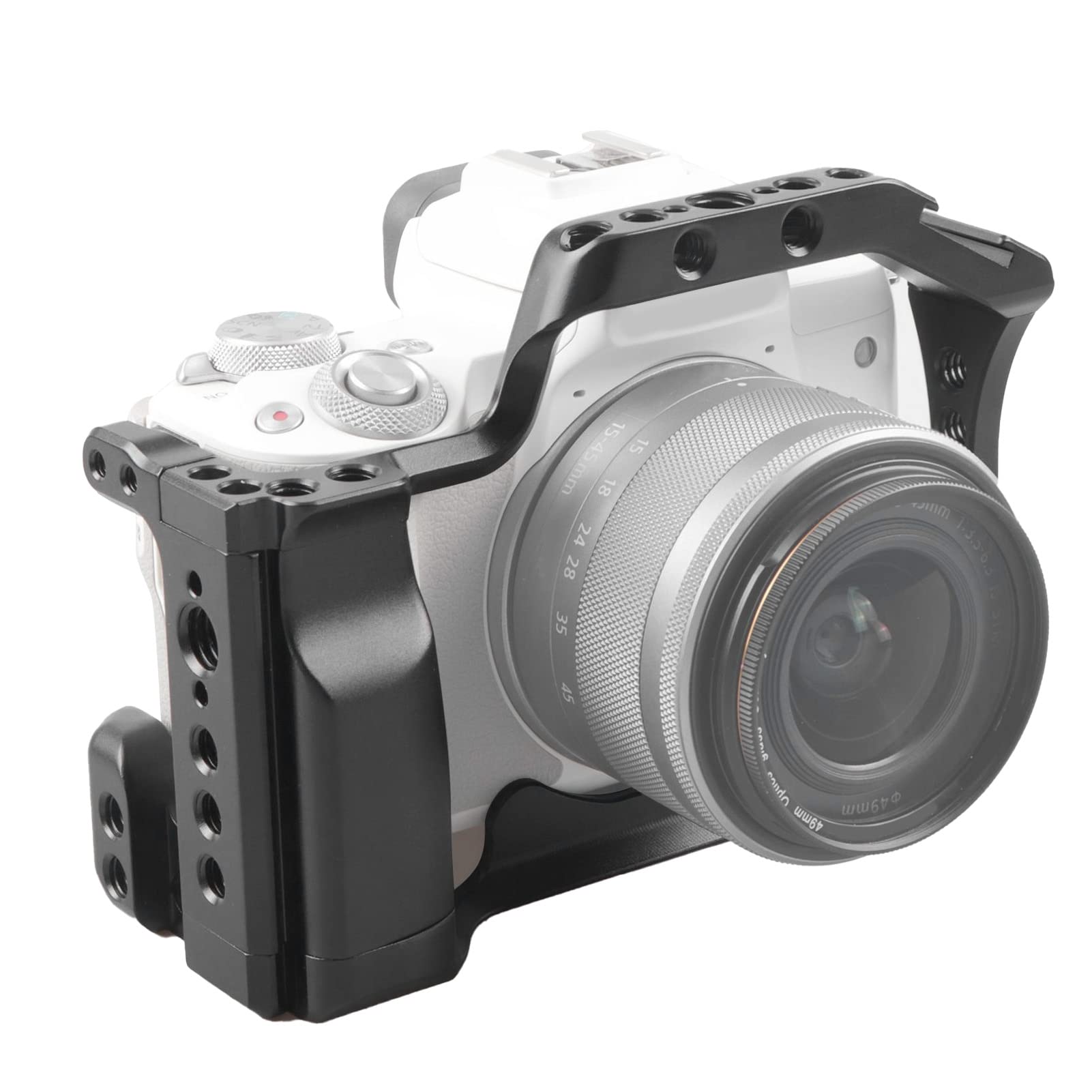 Jaula de Video para cámara Equipo de Jaula para cámara de aleación de Aluminio con Zapata fría Orificio de localización para cámara M50 M5 M50II Diseño de múltiples Orificios