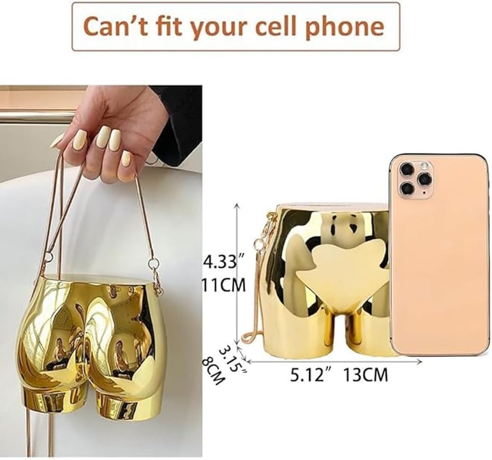 Design Evening Clutch Handbags Mini Silver Acrylic Purse for Women Novelty Funny Silver Crossbody Unique Shoulder Bag