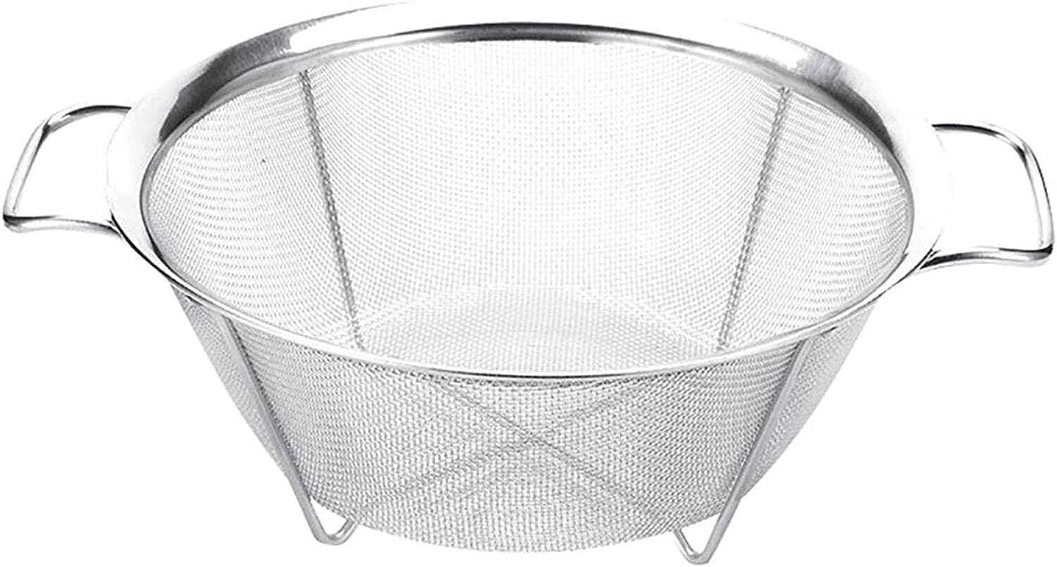 Schaumlöffel Küchensieb Edelstahl feinem Netzwaschankorb Obst Gemüsesieb Colander Küchenküche Aufbewahrungsbecken Zum Kochen Frittieren(20CM)