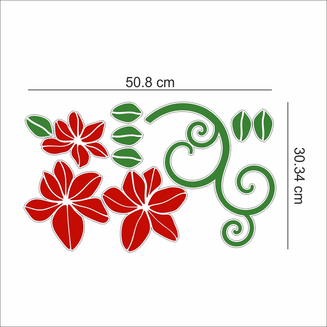 Asian Paints Wall-Ons Red Floral Wall Sticker (PVC Vinyl, 0.01 cm x 55.88 cm x 30.48 cm) (DR1B) 3