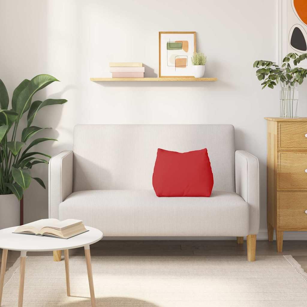 Rückenkissen Rot 45 x 20 x 35 cm Stoff mit abnehmbarem Bezug für Wohnzimmer, Schlafzimmer und Homeoffice, ergonomisch, stützend, für Nacken, Wirbelsäule und Lounge, langlebig