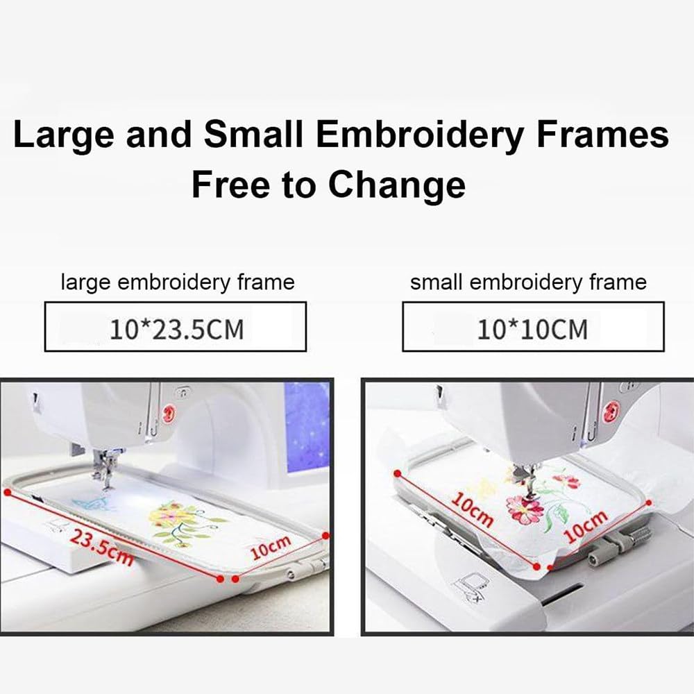 Bordadora Digital Computarizada 7'' Pantalla LCD Táctil + Puerto USB | 114 Patrones Cualquier Combinación,4"X4"/4"X9.2" Área | Herramientas DIY para Costura Y Bordado Creativo