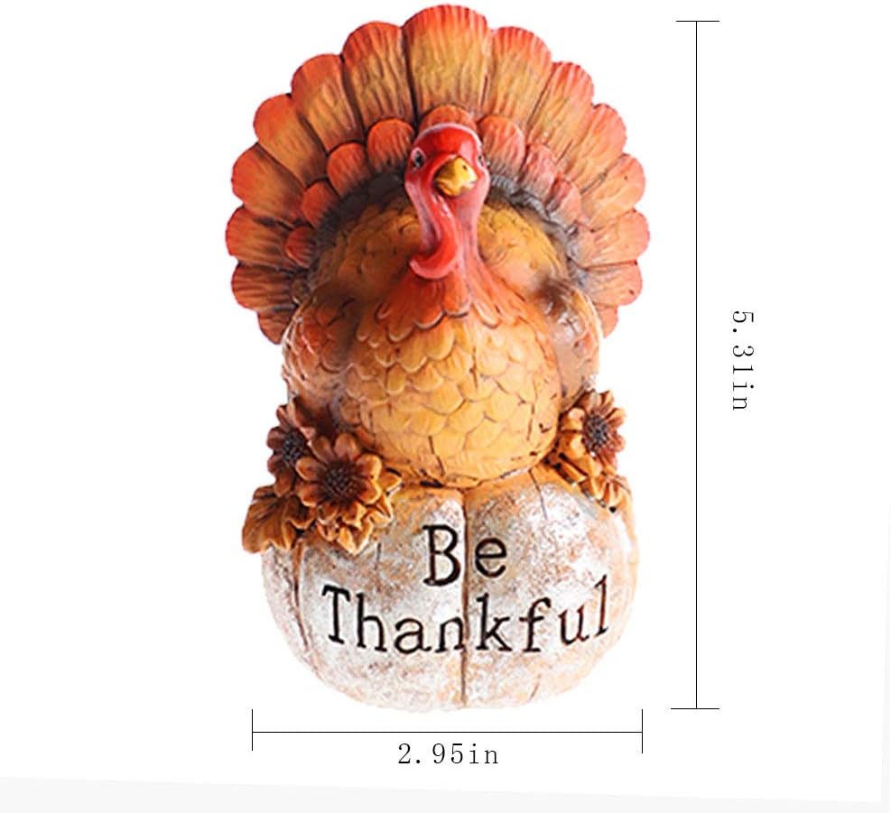 MorTime Thanksgiving Decorations Hand-Painted Turkey Pumpkin, Tabletop Turkey Fall Autumn Decor for Living Room Bedroom Kitchen Thanksgiving Harvest Day