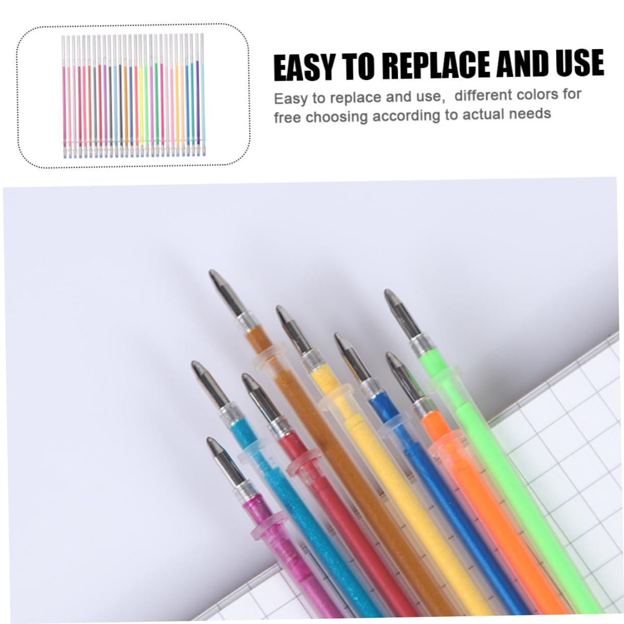 COHEALI Colors Neon Glitter Gel Ink Pen Refills For Coloring Books