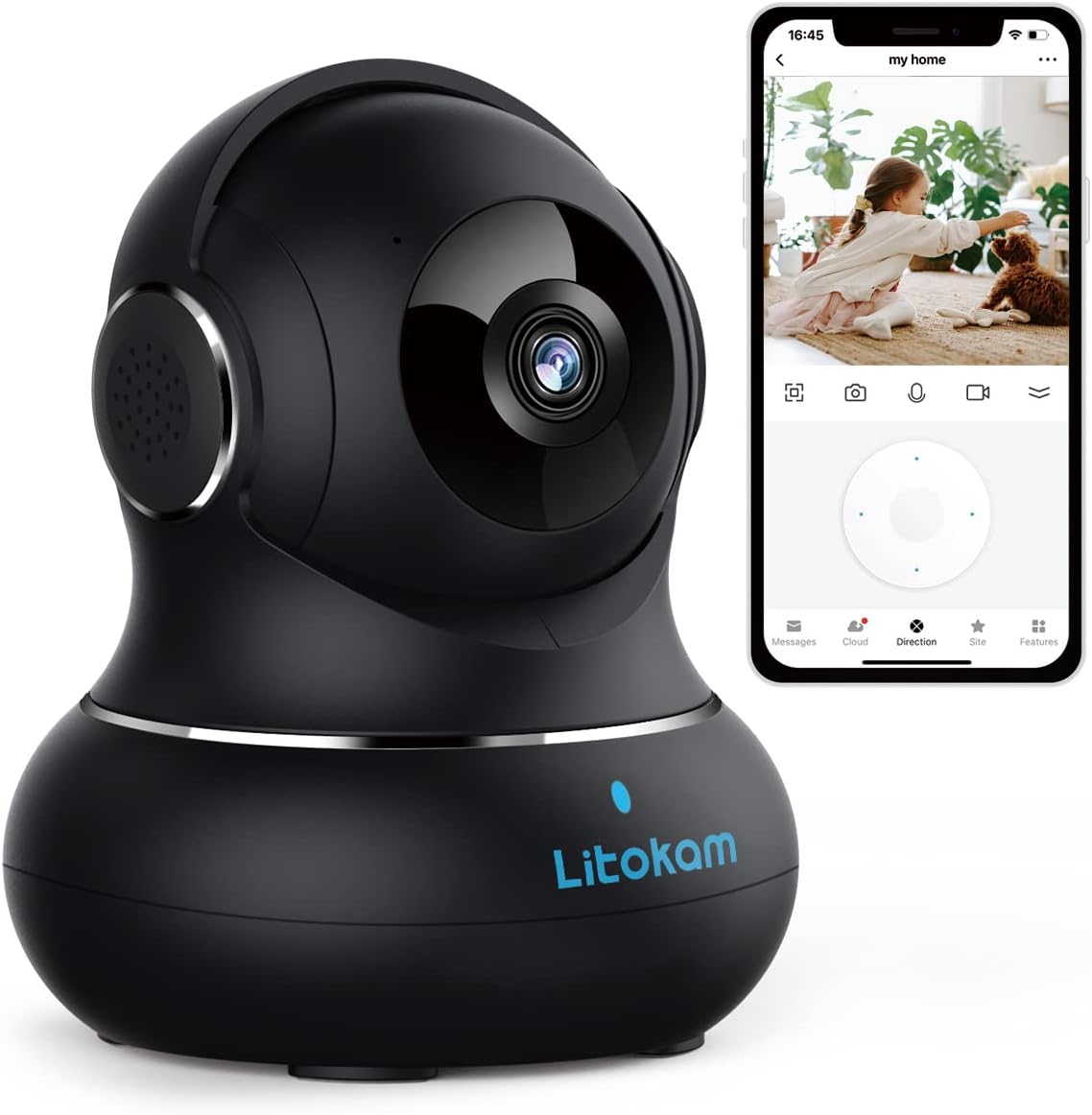 Litokam Little Elf Caméra de sécurité intérieure avec application pour