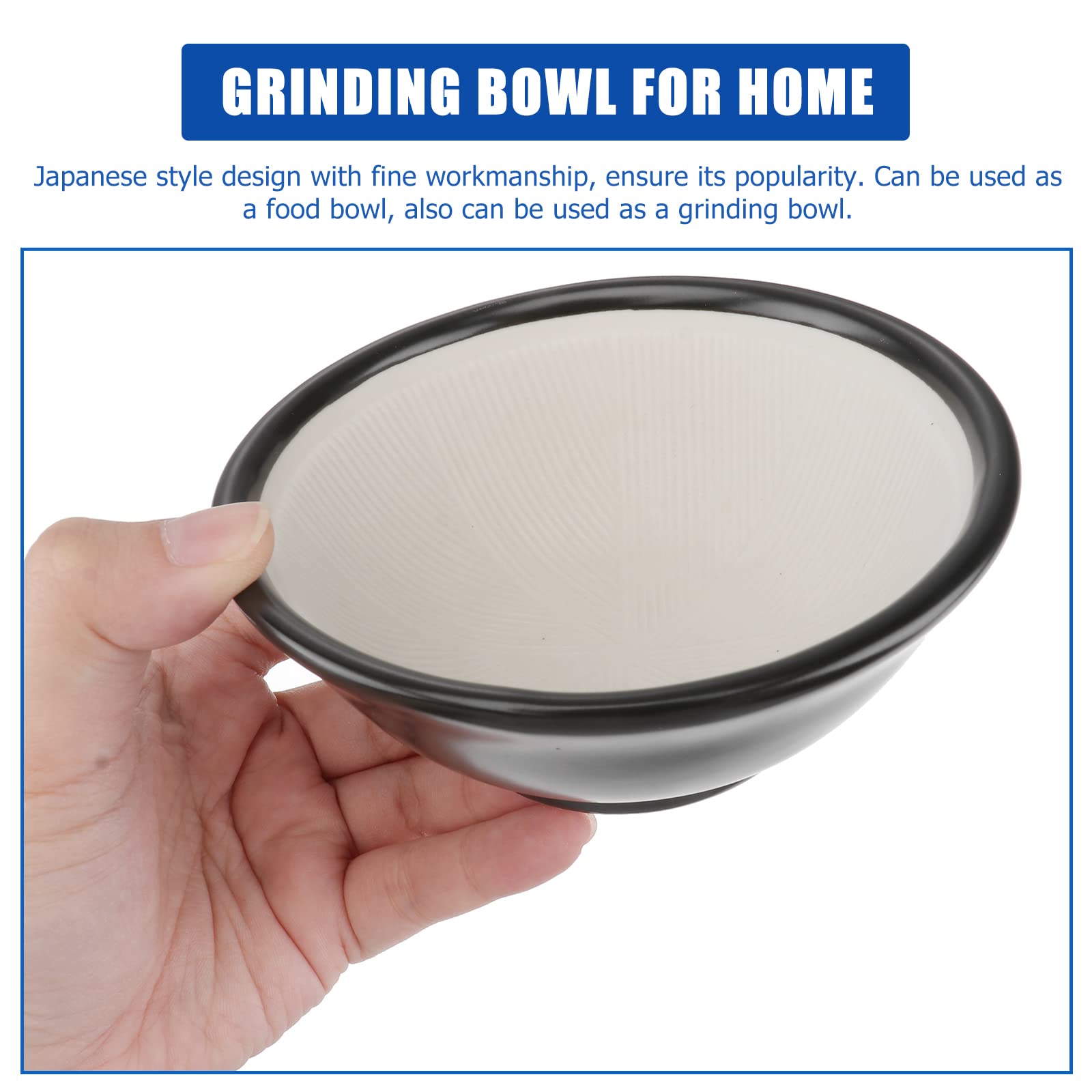 Hemoton Ceramic Grinding Bowl Japanese Style Bowl Suribachi Food Containers for Home Kitchen Restaurant