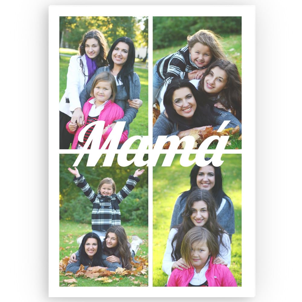 Transparent Gift Placa Personalizada con Cuatro Fotos. Regalos para Familiares, Amigos y Pareja. Regalos Originales para Mujer y Hombre. Regalos Cumpleaños y Navidad. Placa de Metacrilato Transparente