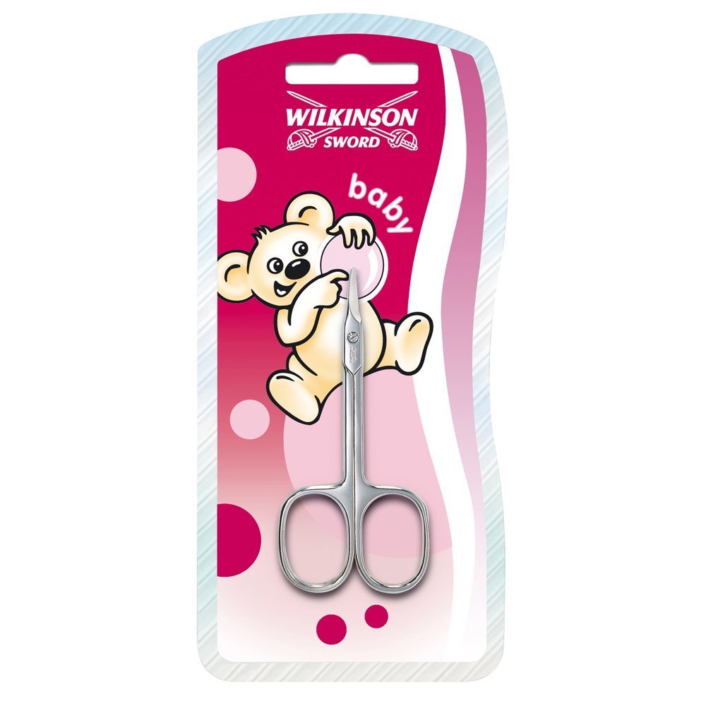 Wilkinson Sword Tijeras Uñas Bebé, Recién Nacido y Niños Pequeños, Cortauñas de Acero Inoxidable con Hojas Curvas y Punta Redondeada