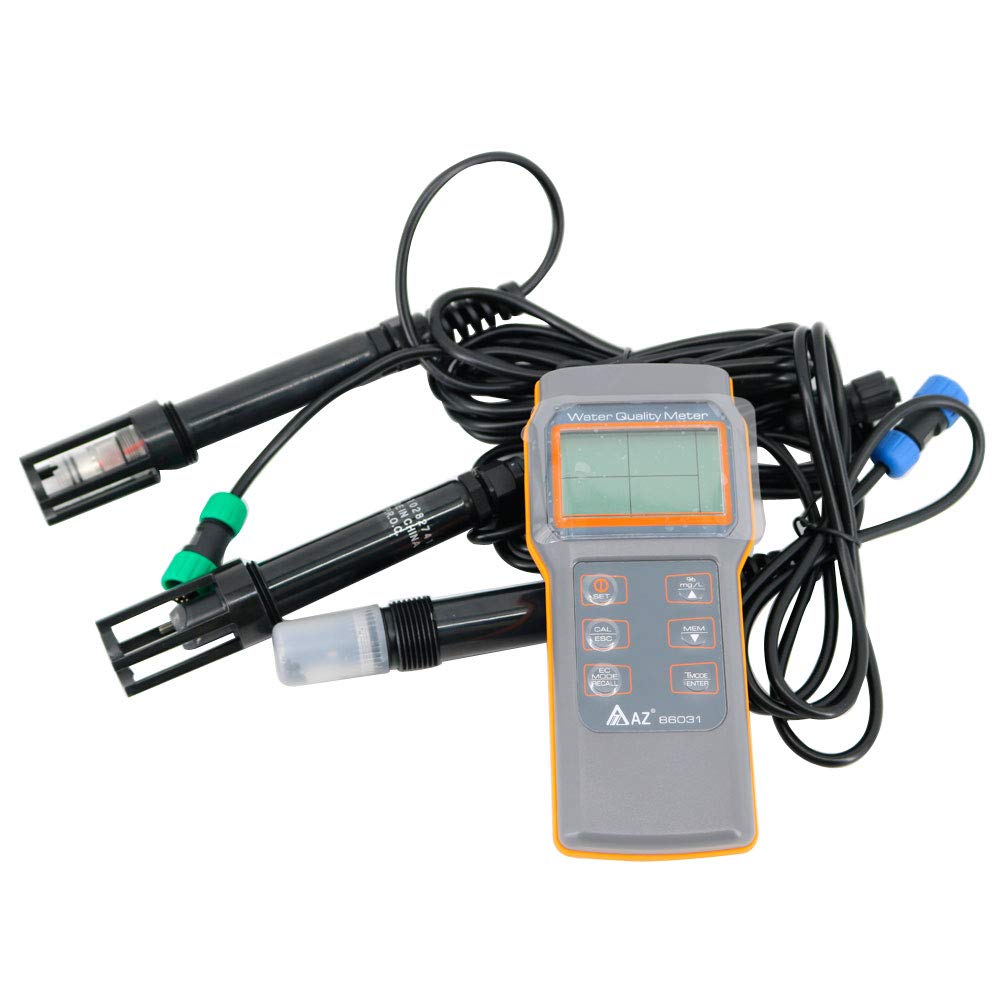 AZ86031 Multifunctional Water Quality Meter Dissolved Oxygen Tester PH Meter Conductivity Salinity Meter Temperature Meter All in 1