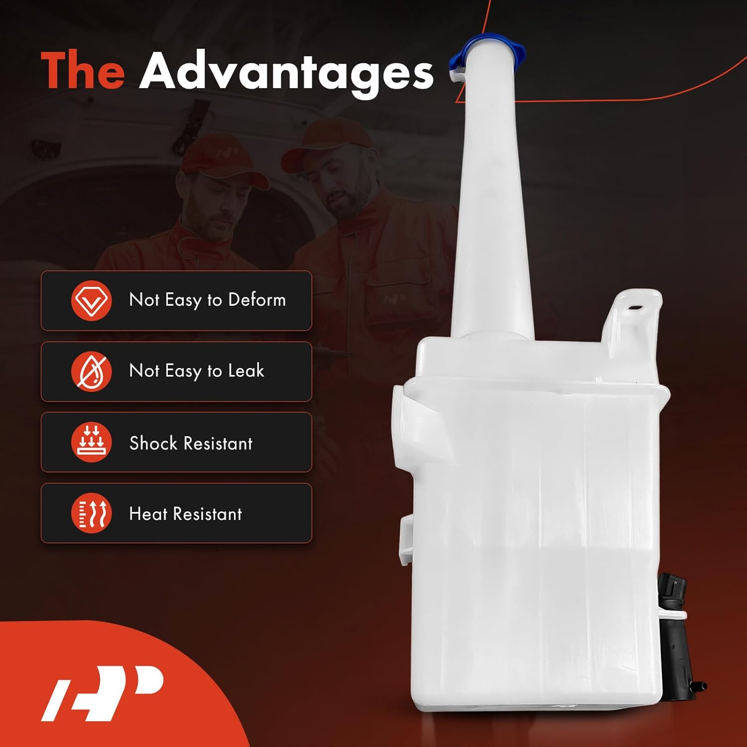 A-Premium Windshield Washer Reservoir Tank Assembly Compatible with Hyundai Santa Fe 2001-2006 - with Washer Pump & Cap & Filler Neck & Hose & Bracket (Without Rear Wiper)