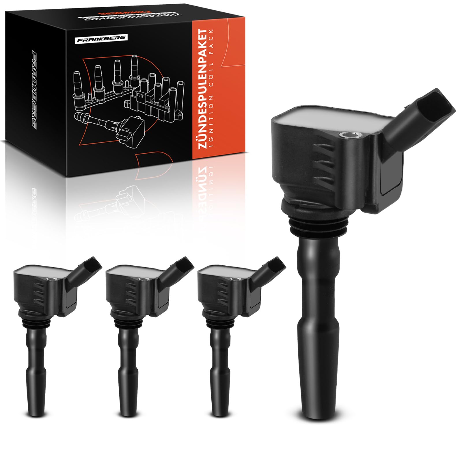 Frankberg 4x Bobina di accensione per SAA SAB Golf AM1 5G1 BA5 UP 121 Load UP 121 3G5 T.C.R.O.S.S C11 A11 5N AD1 5T1 1.0L 1.2L 1.4L 2011-2020 04C905110B