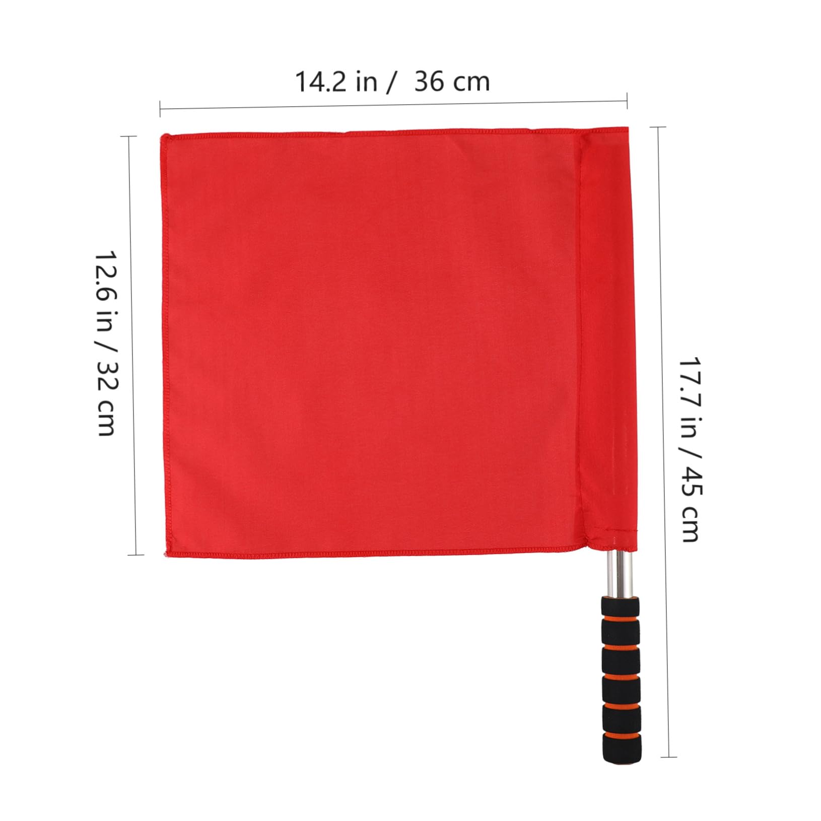 Mipcase Stainless Steel Pole Flag Kit 4pcs Hand Signal Flags for Competition Soccer Referee Match Referee Flag Yellow Red Green White