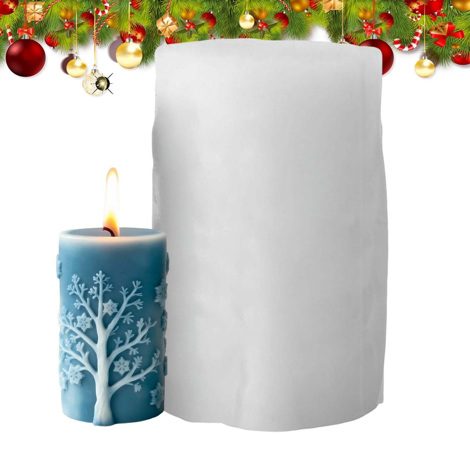 Silikon-Gießformen für Kerzen Weihnachtliche Schneeflocken, Bäume, Säulen, | Kerzenformen aus Silikon Für Seife Gips Ornament Heimwerker DIY Enthusiasten und