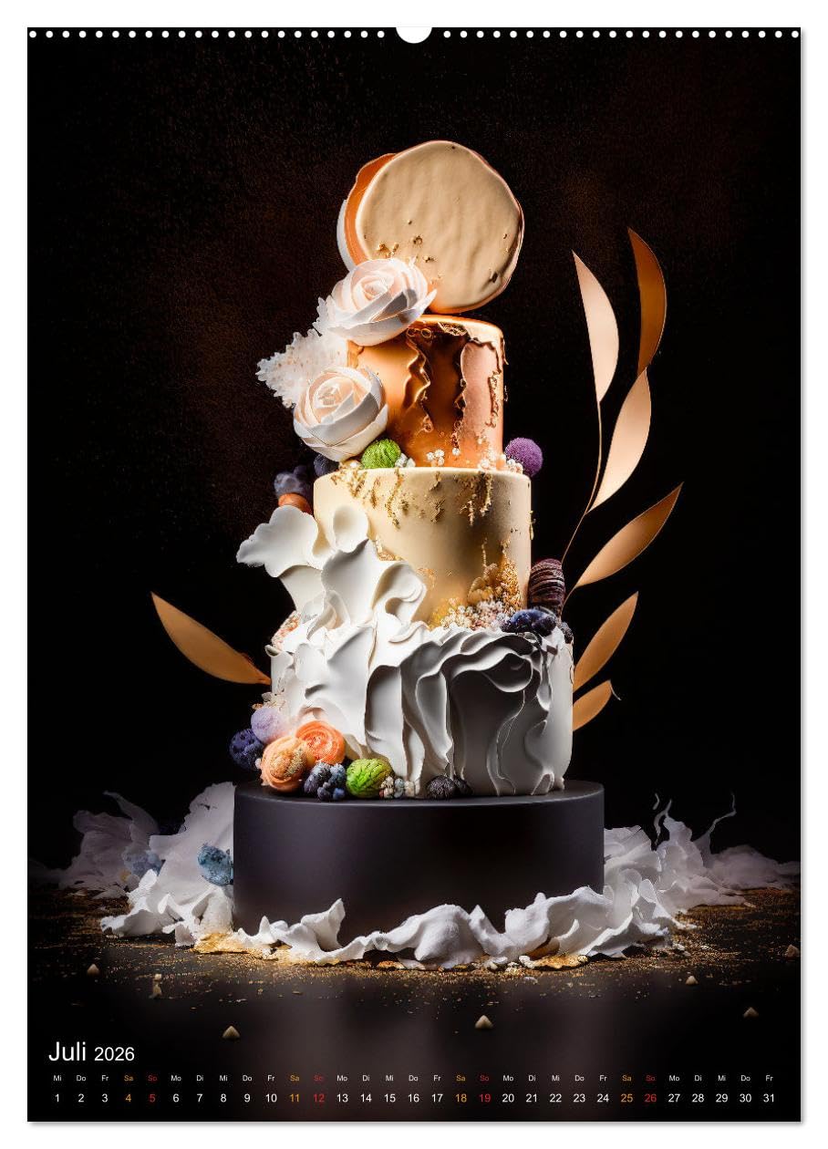Zur Hochzeit eine Torte (hochwertiger Premium Wandkalender 2026 DIN A2 hoch), Kunstdruck in Hochglanz: Hochzeitstorten - kreative und kunstfertige Meisterwerke (CALVENDO Lifestyle)