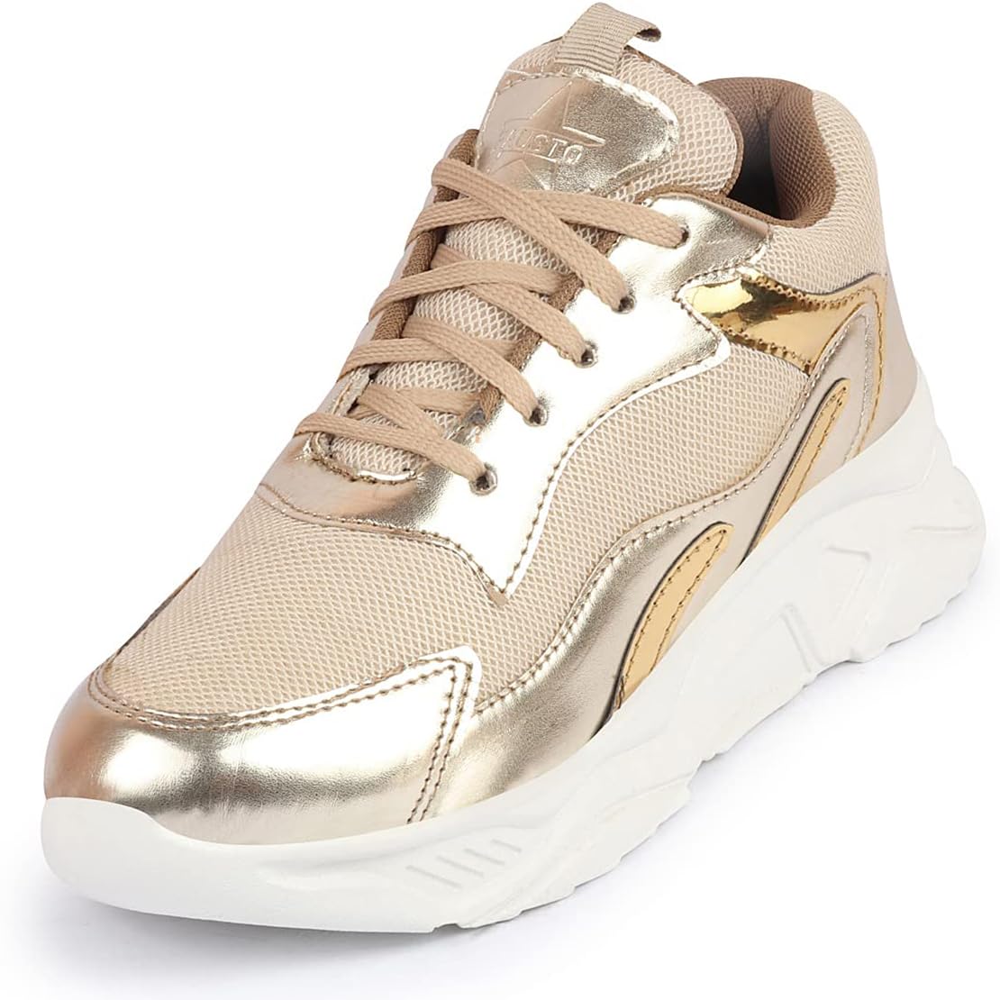 FAUSTO FST FOBWC-1503 GOLDEN-36 Women Golden Embellished Sporty Fashion Stylish Lace-Up Sneakers Shoes (3 UK) (B0BRY36GC3) Amazon Price History, Amazon Price Tracker