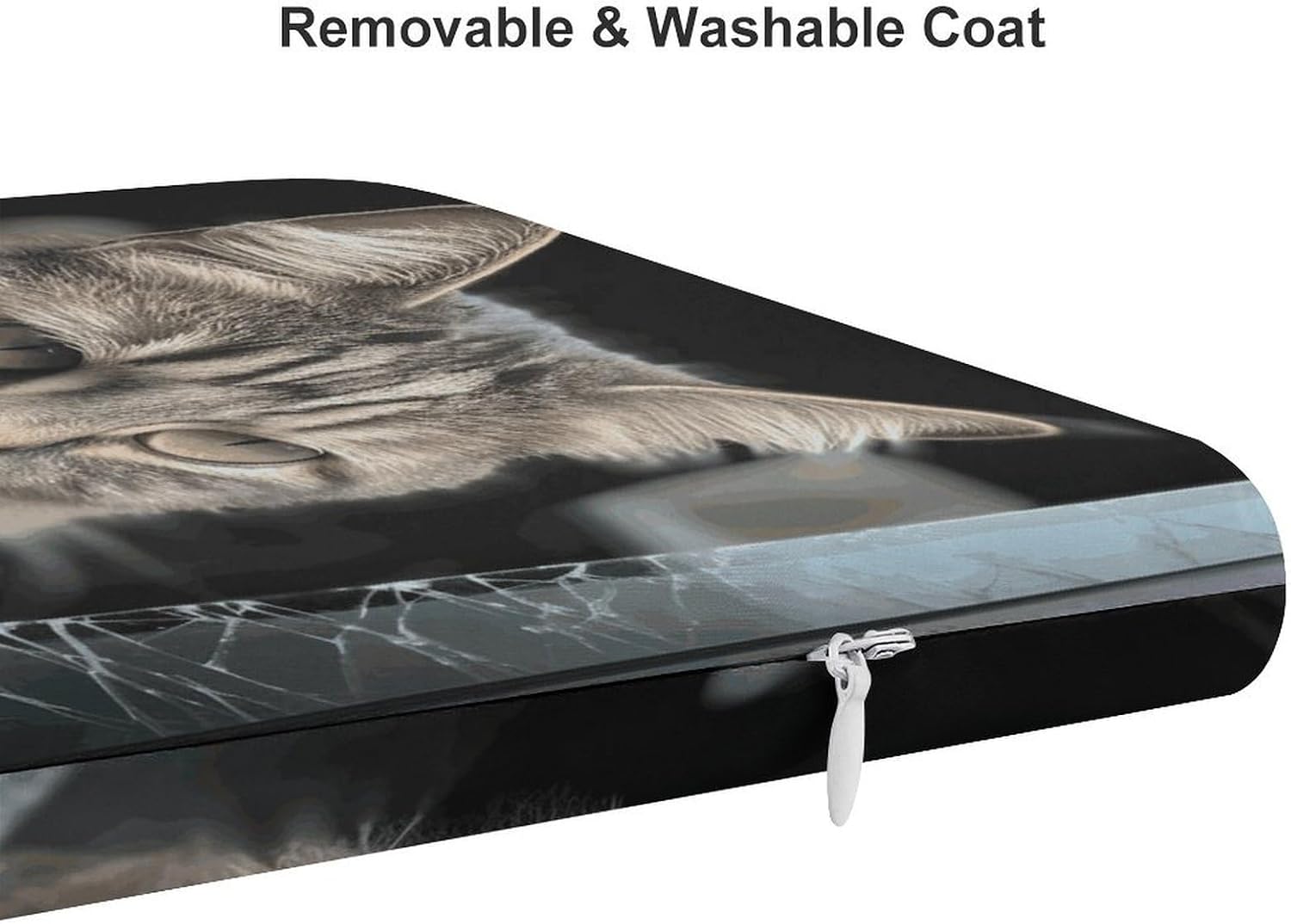 Cat Smashes Glass in Car Chair Cushion Floor Pillow Stool Cushion | Cushions with Removable Cover with Square Memory for for Chair Living Room Balcony Office Sofa,13.8*15*1.2 Inch