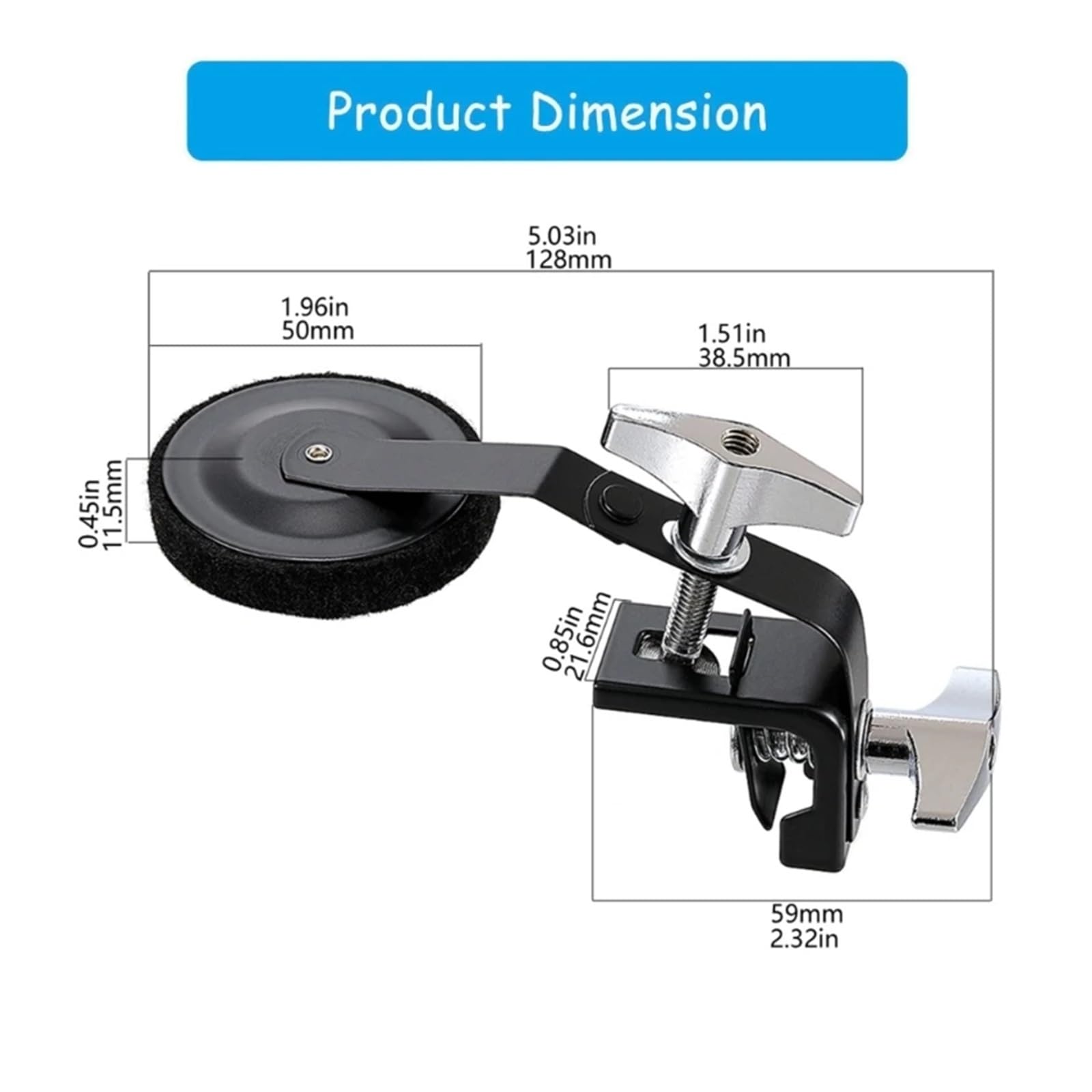 Feutre Silencieux Tambour Avec Pince Réglable