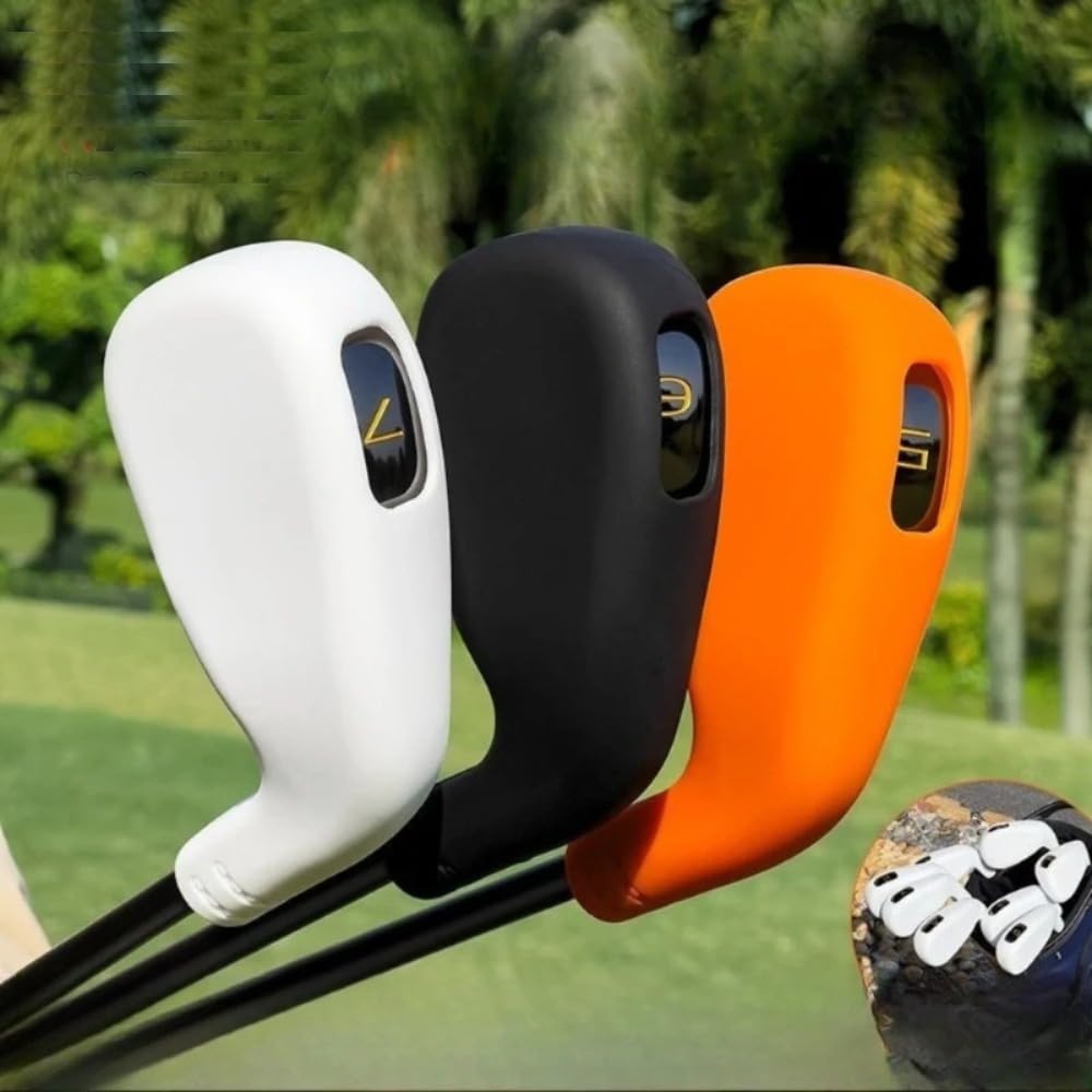 Fundas protectoras de silicona resistentes al desgaste para palos de golf #4/5/6/7/8/9/P/S para hombres y mujeres