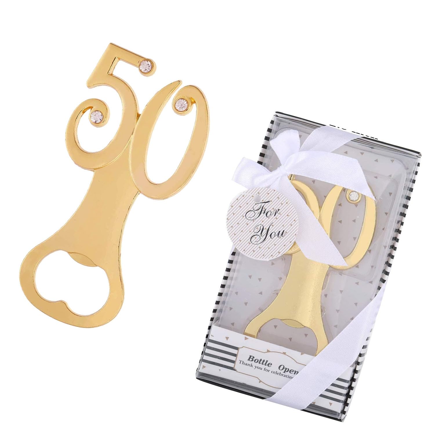 Booge 1 Pack 50th Birthday Bottle Opener for 50th Birthday Party Favors 30th Wedding Anniversaries, Creative Souvenirs Favors Gifts Decorations for Guests & Friends & Relatives & Colleagues