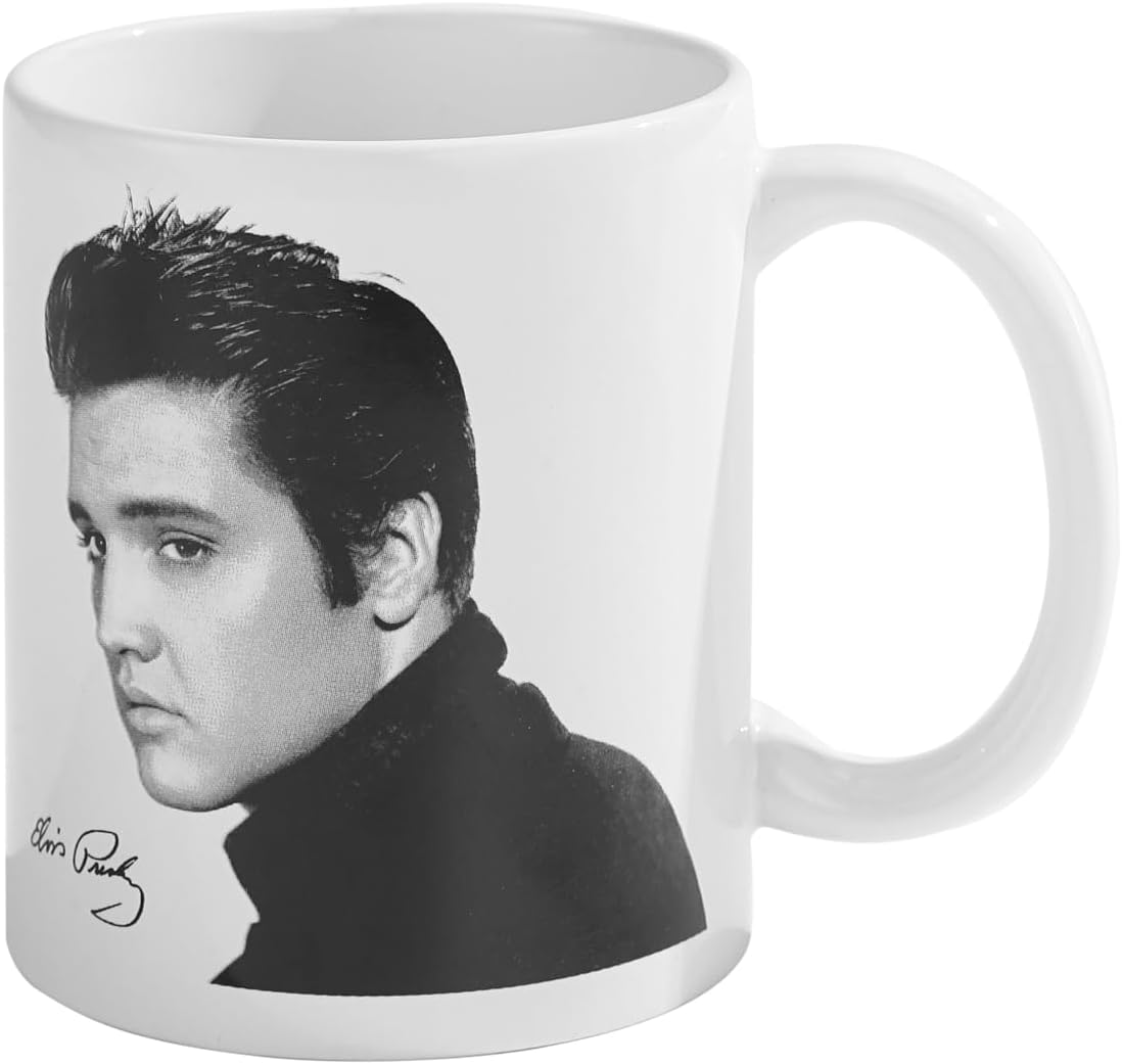 Elvis Presley Mug (Portrait Design) 315ml/11oz Ceramic Coffee Mug, Cups and Coffee Mugs for Women and Men - Official Merchandise