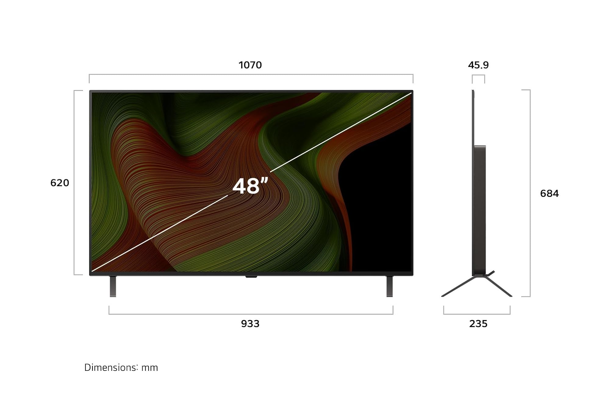 LG TV OLED 2025 | OLED65B5 | 65'' (164 cm) | OLED 120Hz| Processeur α8 AI 4K Gen2 |Dolby Vision & Atmos | Alexa