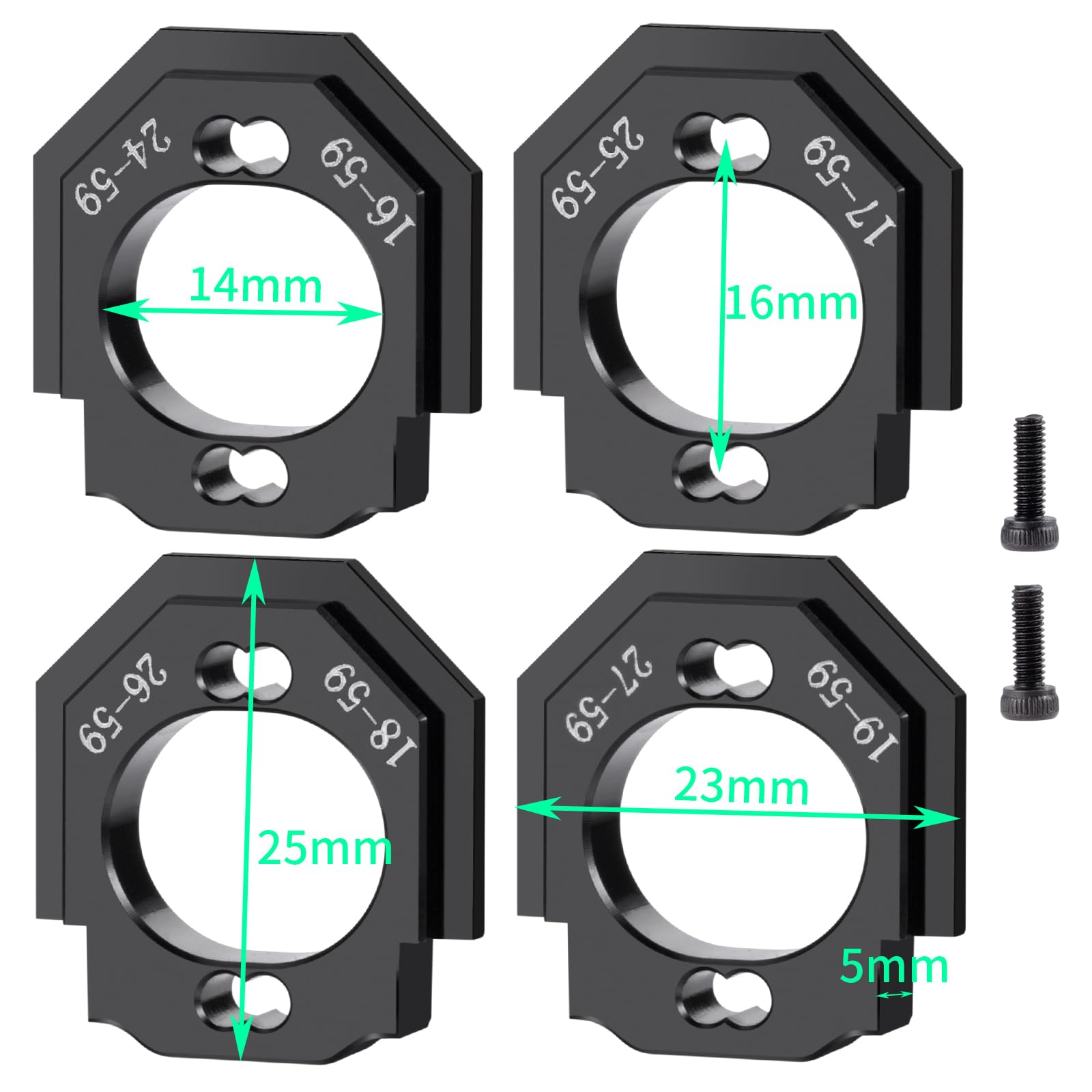 BRKRC 4pcs/Set Aluminum Adjustable RC Motor Mount for 1/18 ARRMA Granite GROM 4X4 Monster Truck 1/14 Mojave Grom Mega 380 Upgrade Parts