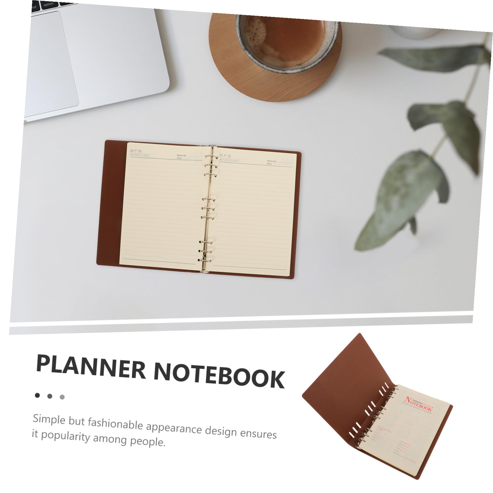 Cuaderno Ejecutivo de Tapa Dura B5 Cubierta de Cuero Marrón, Cuaderno de Oficina Anillas, Bloc de Notas Recargable para Planificación y Diario Personal