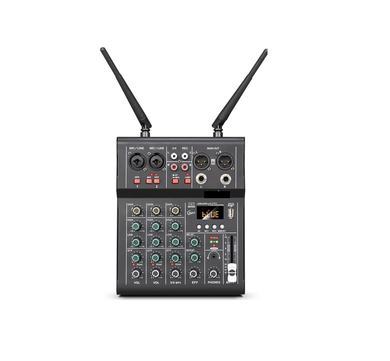 4 Channel Sound Mixer, DJ Mixing for Party Computer Studio Recording(4-Way)