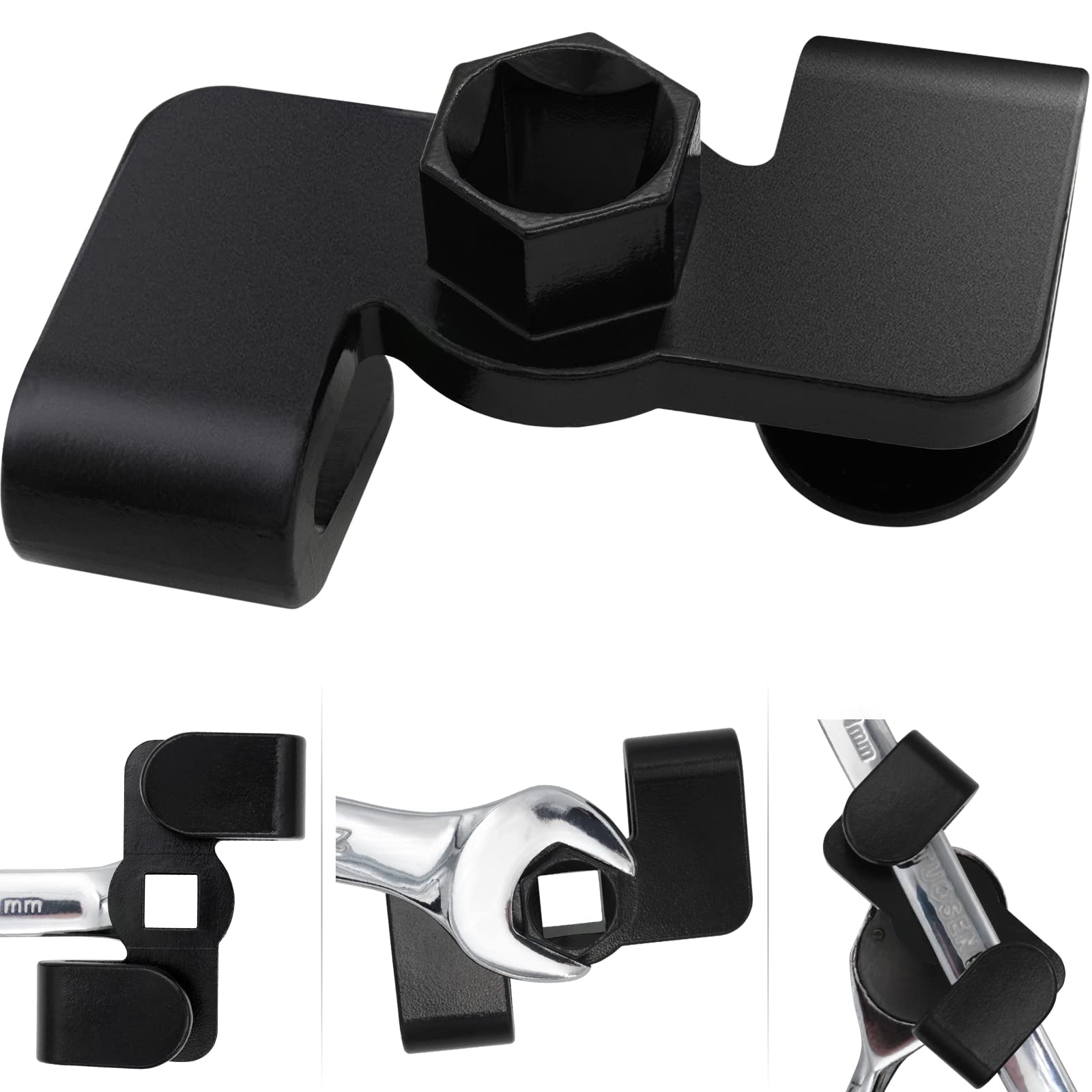 SlogPith Black Oxide Coated Wrench Extender, 8 x 4.5 x 3.54 cm, Compatible with 1/2 inch Drive or 21mm Hex Drive