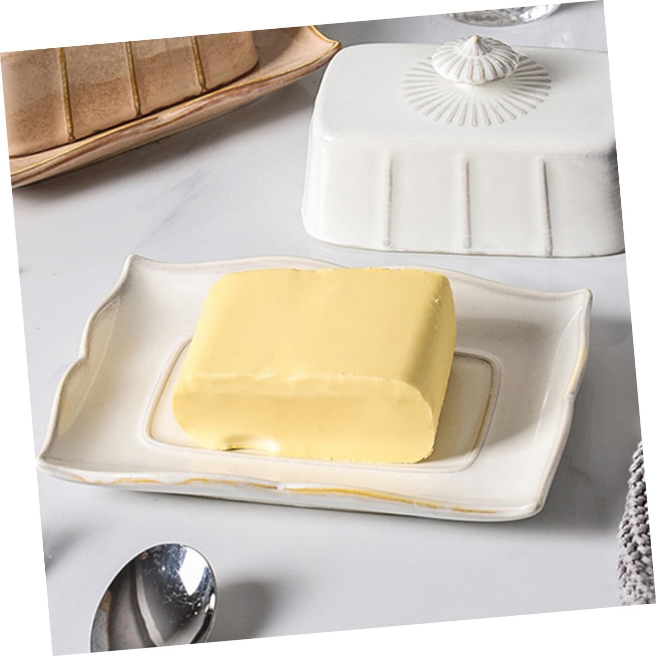 Ceramic Serving Platter Lid Butter Dish Lid Cute Butter Dish Holder Dessert Display Tray