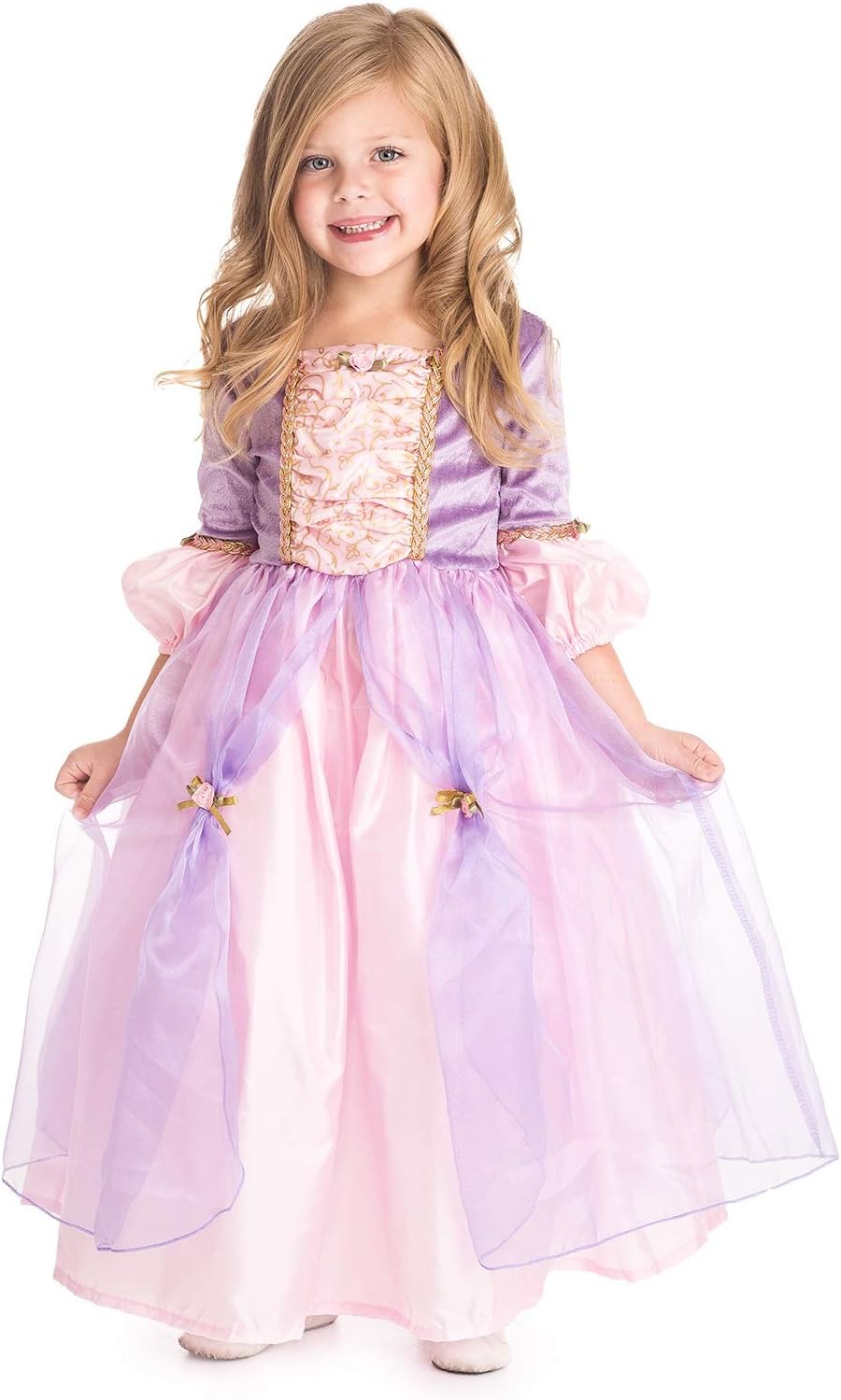 Little Adventures Deluxe Rapunzel Princess Dress Up Costume (Large Age 5-7) - Machine Washable Child Pretend Play and Party Dress with No Glitter