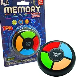Jogo da Memória Portátil para Crianças de 4 a 12 Anos, Brinquedo Eletrônico com Luzes, Jogos de Tabuleiro de Viagem de Carro para Crianças, Jogo Clássico de Memorizar Cores, Quiz com Luzes e Sons