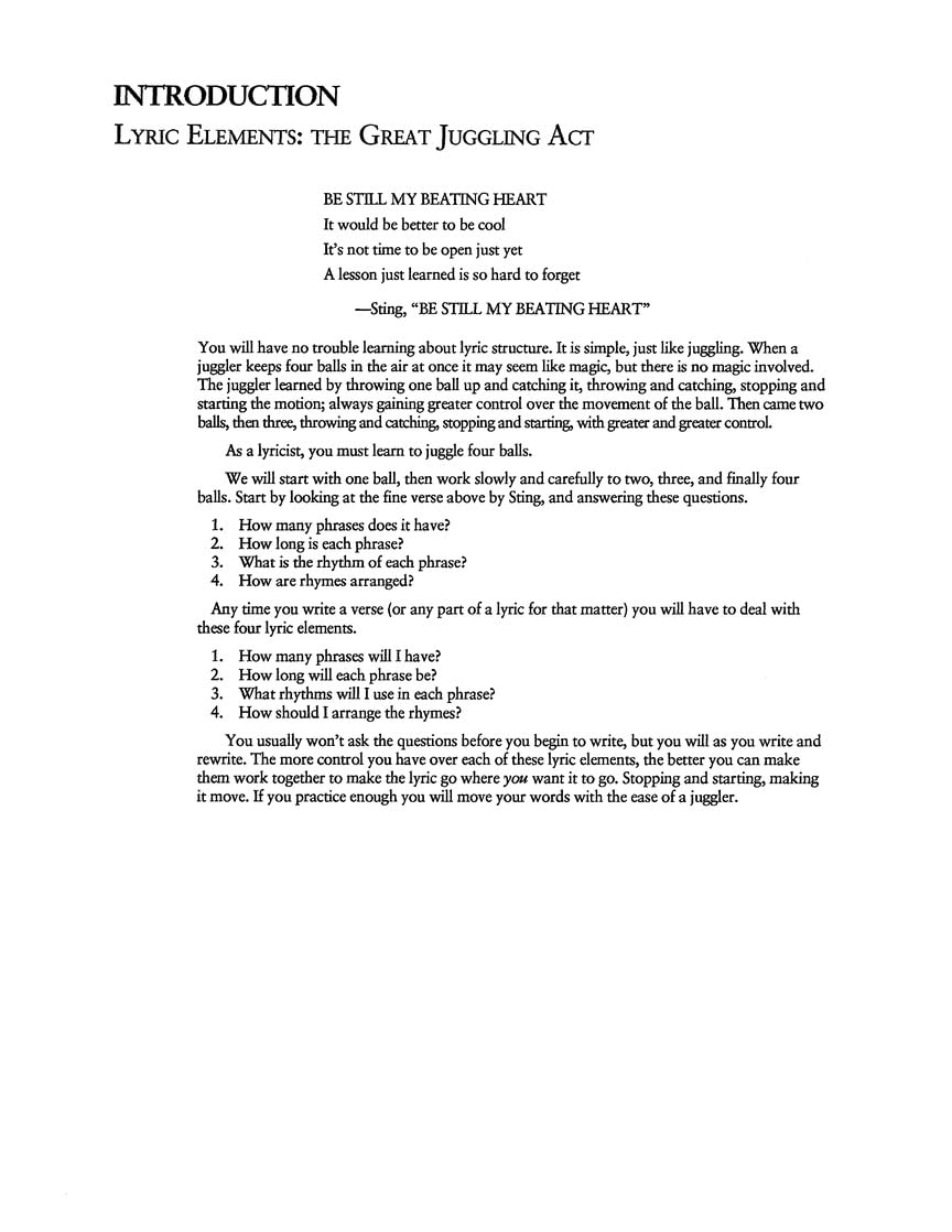 Songwriting Essential Guide to Lyric Form and Structure: Tools and Techniques for Writing Better Lyrics (Songwriting Guides)