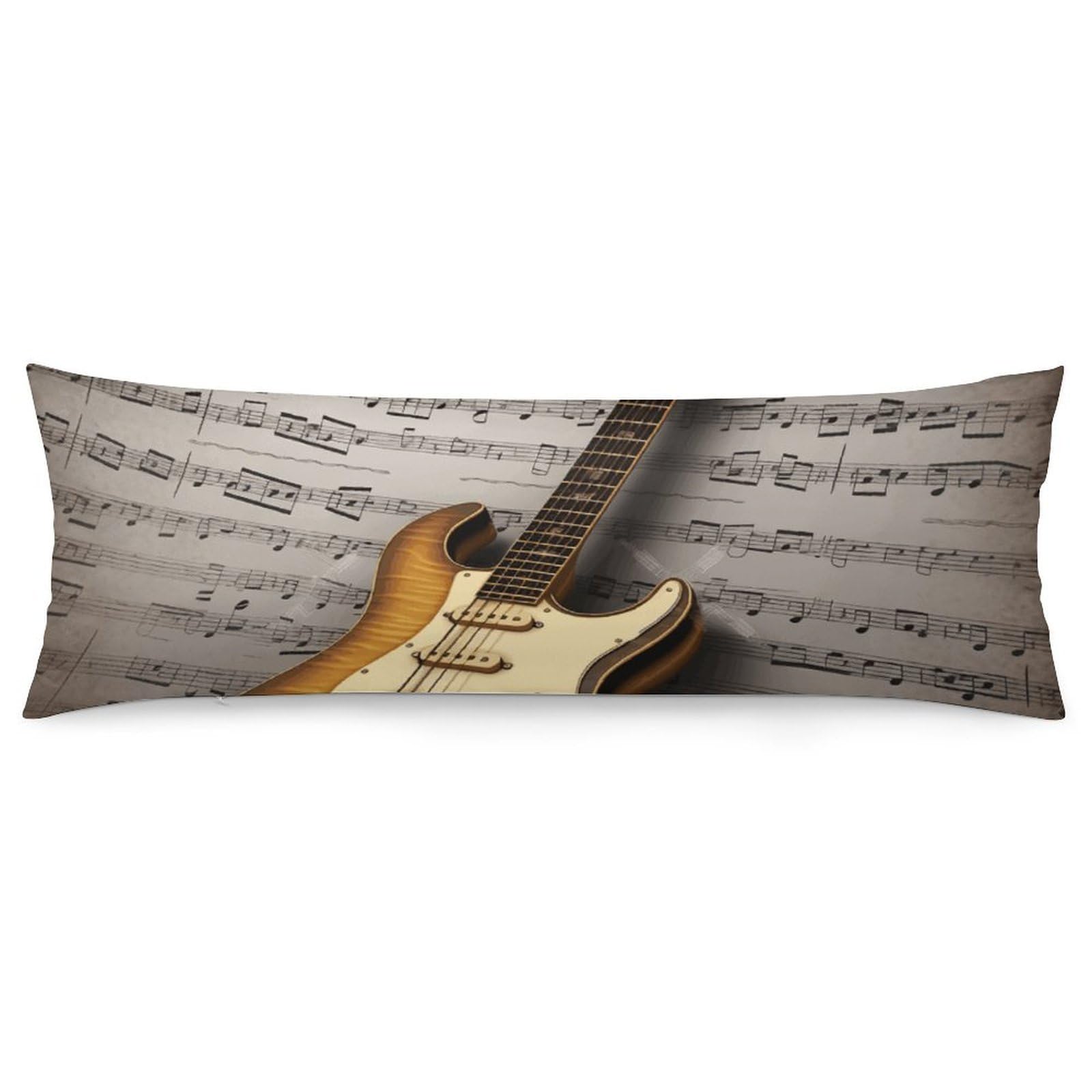 2 Pack Pillow Cases for Hair and Skin, Soft Breathable Pillow Case Covers with Hidden Zipper, Note Guitar Pillowcase 20"x54" Pillow Covers for Sleeping Gift