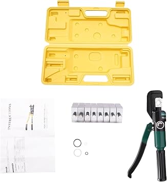 60KN Hand Operated Hydraulic Crimping Tool, Hydraulic Crimper with 8 Pairs of Dies, Flexible Operation Wire Crimper for Cable