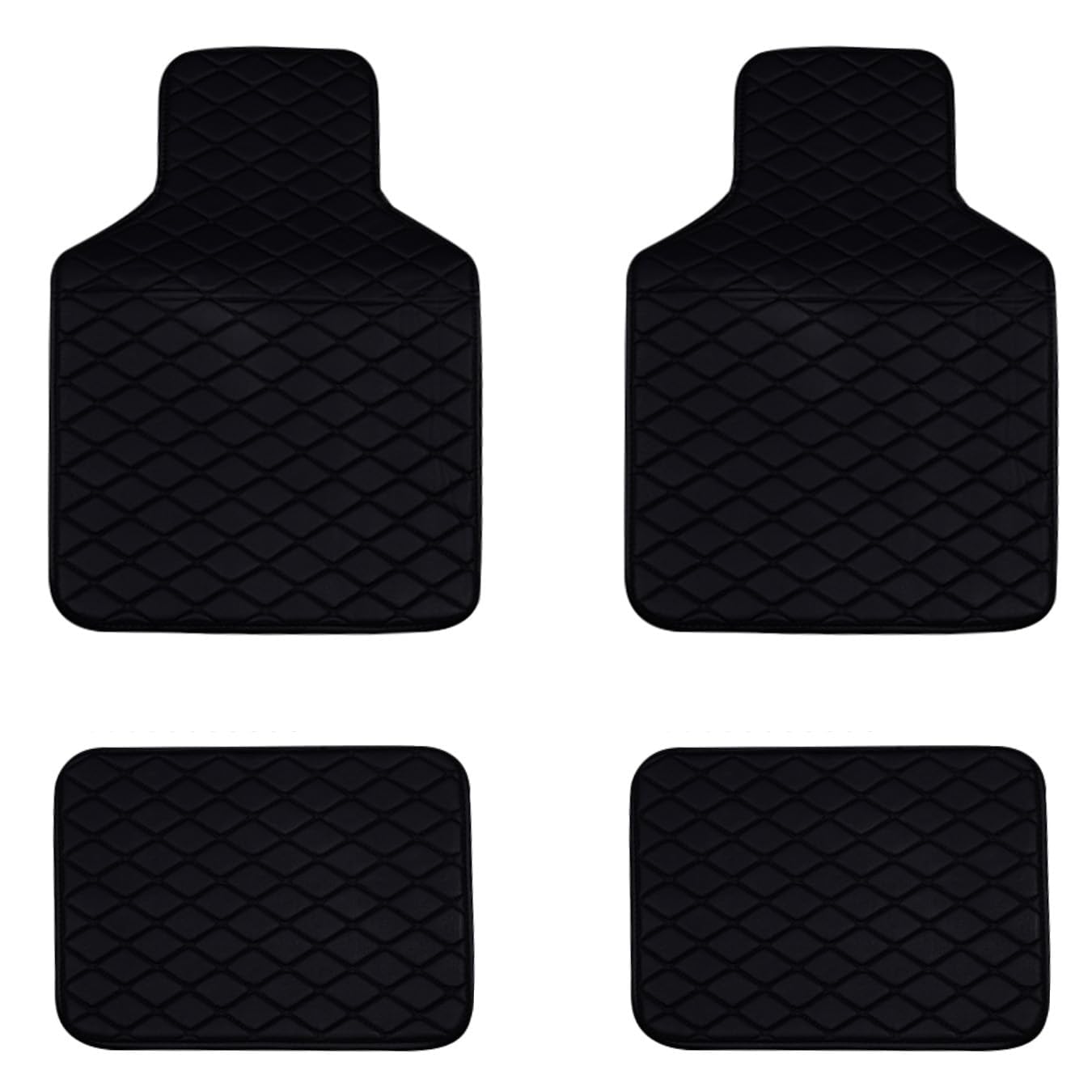 ONEMAJI 4 Pcs Car Leather Floor Mats Set for Hyundai i10 AC3 2019-2026, Waterproof All-Weather Protection Car Mats Non-Slip Scratch-Resistant Premium Faux Leather Interior Black