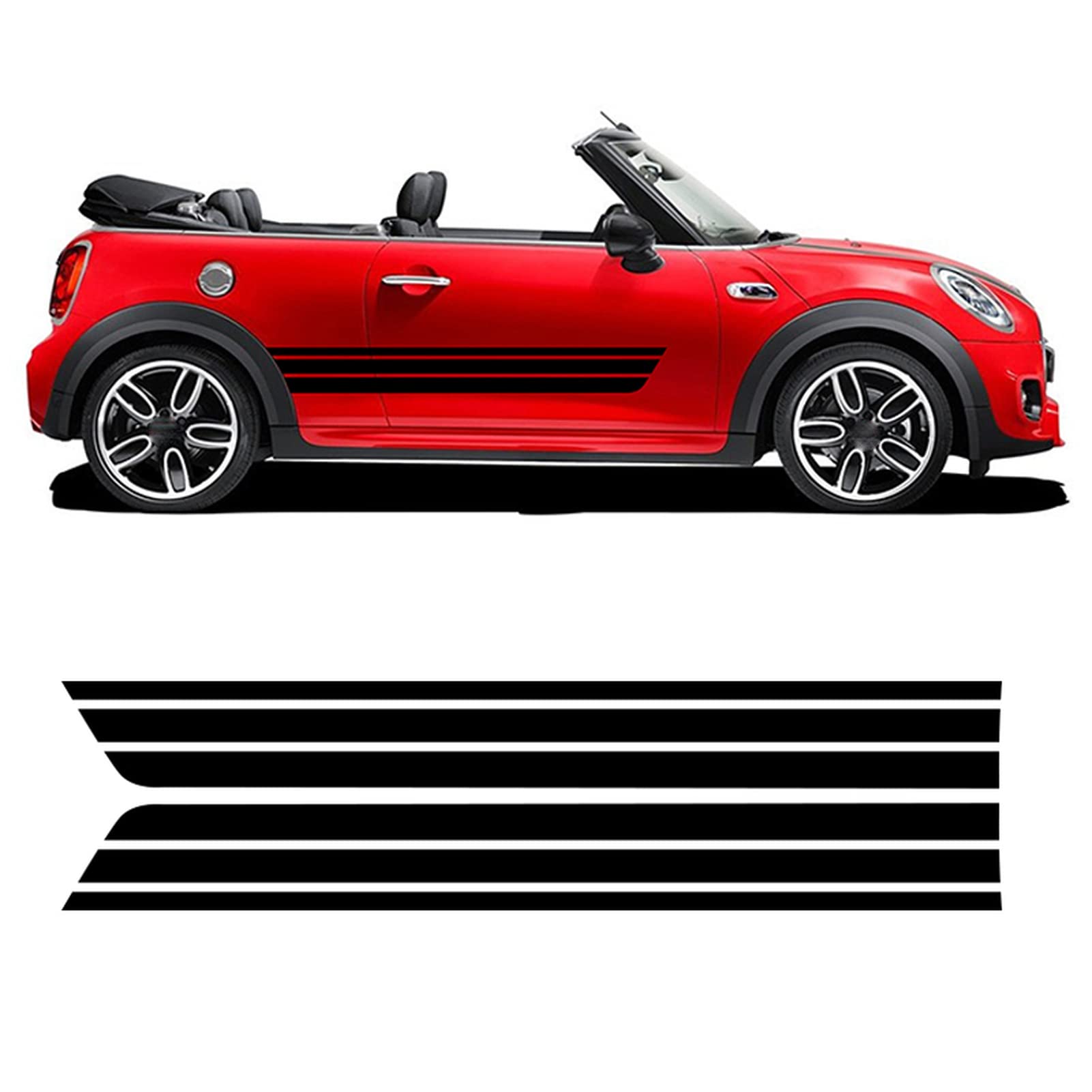 Car Side Skirt Stickers Decal,for Mini Cooper S One R50 R52 R53 R56 R57 F55 F56 F57 JCW 2 Pcs Racing Sport Door Side Stripes Skirt Sticker Decal