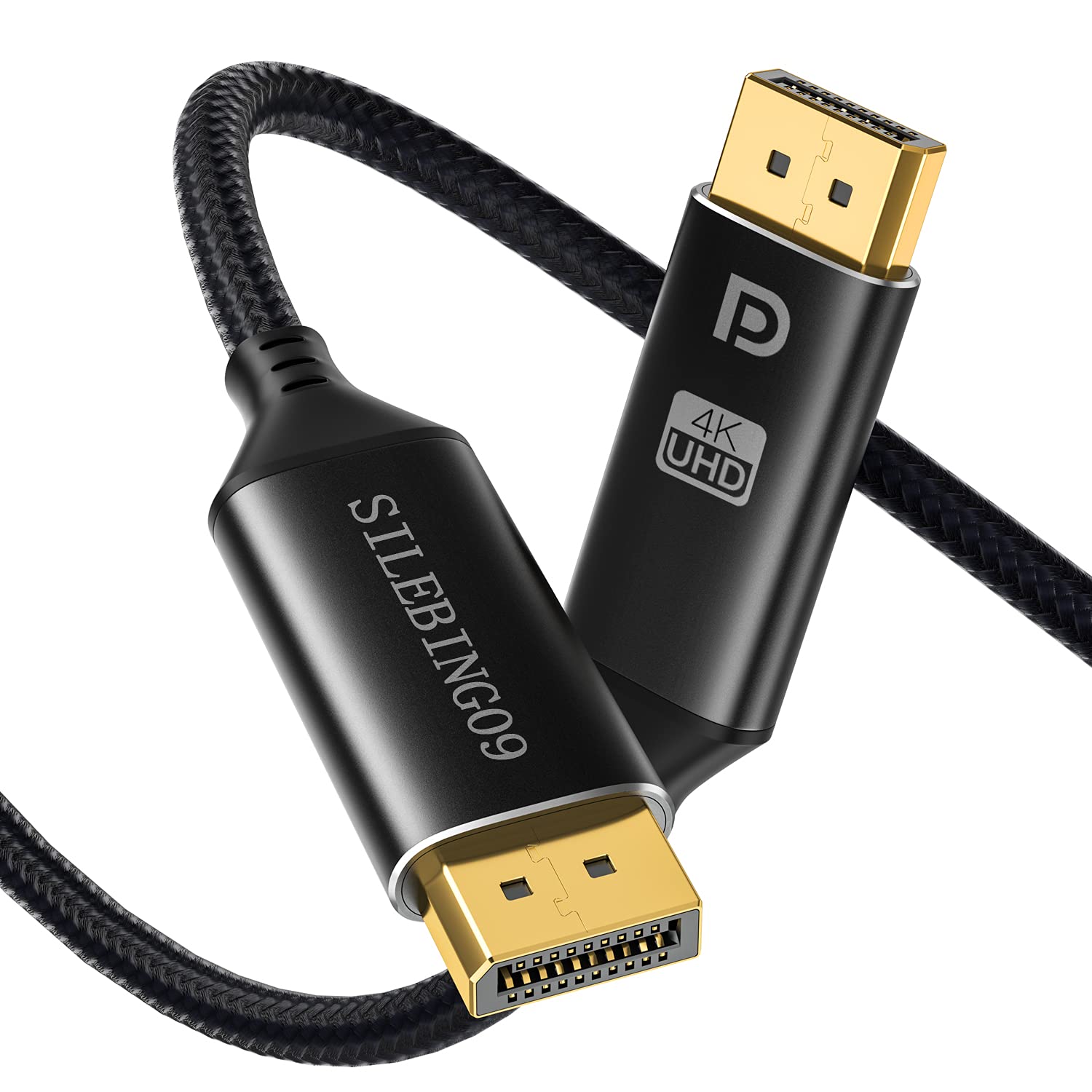 Displayport Cable, SILEBING09 Nylon Braided 6FT 4K Bidirectional DP to DP Cable Compatible with Most Monitors