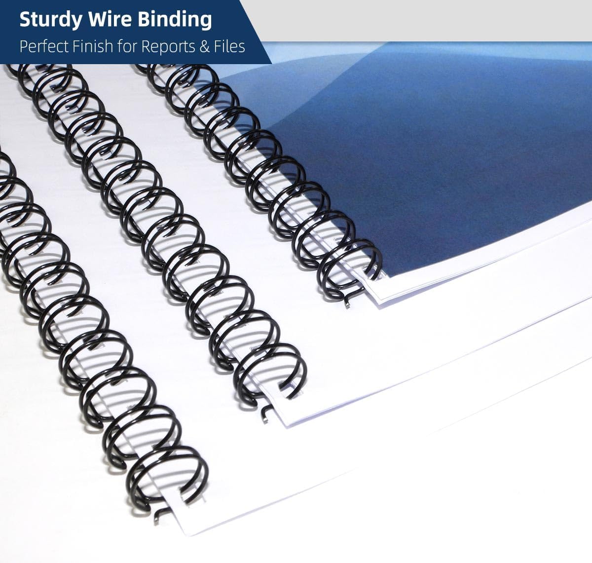 RAYSON Double Loop Wire Binding Spines - 3/8", 21 Holes, 2:1 Pitch, For Letter Size Documents, Pack Of 100 - View #6