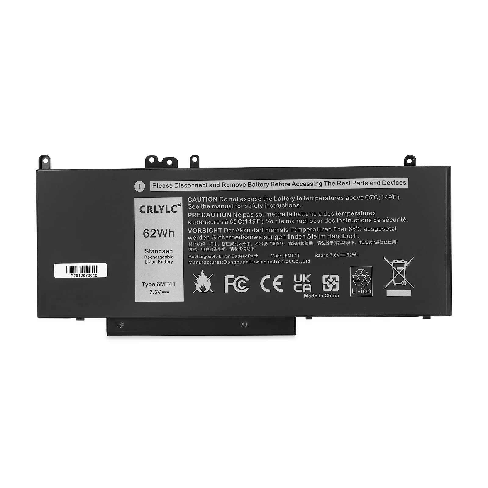 FESTAS 62Wh Neuf 6MT4T Batterie Compatible Avec Dell Latitude E5270 E5570 E5470 Series Portable 3510 7V69Y TXF9M 79VRK 07V69Y 079VRK 0TXF9M HK6DV K3JK9 0D074 CHWGG 451-BBUN Ordinateur PC Portable