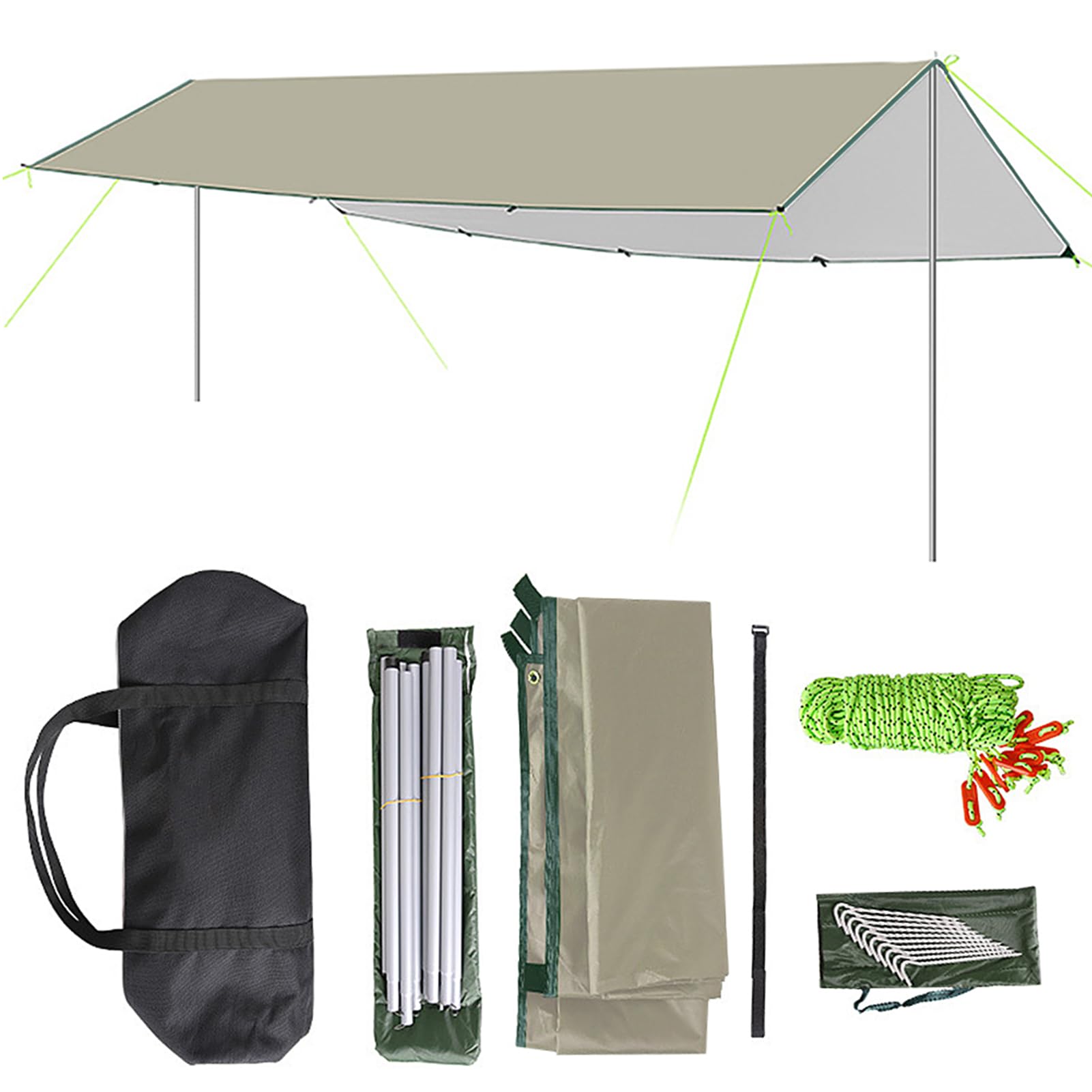 Generic Kemping Plandek, Płótno Plandek Hamak Plandeka Oxford Camping Camping Shelter, Piknik, Impreza (L)