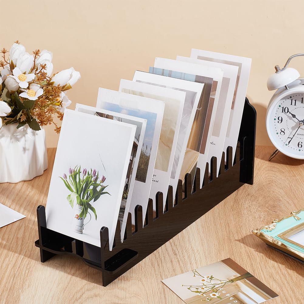 UNICRAFTALE Supporto in acrilico opaco a 15 scomparti, per biglietti di auguri, portatile, con 11,2 x 33 x 13 cm, per bancone di vendita, tavolo da negozio, bancone