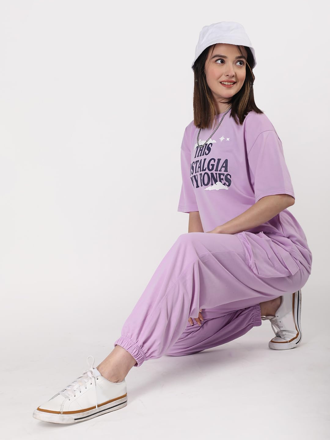 CHKOKKO Casual Co ord Set for Women Stylish Summer Wear Cord Half Sleeves Round Neck Track Suit Latest Coords Travelling Outfit Western Ladies Co ords Lavender Size 5XL 4