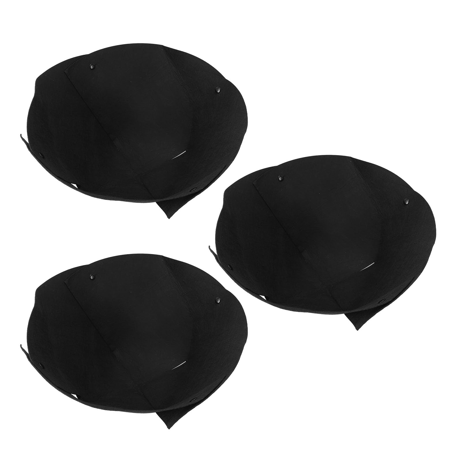 Pilipane Half Round Planter Liner Premium Felt Tear Sturdy Semicircular Flower Pot Liner Insert for Indoor Outdoor Decoration Black 3pcs (12inch)